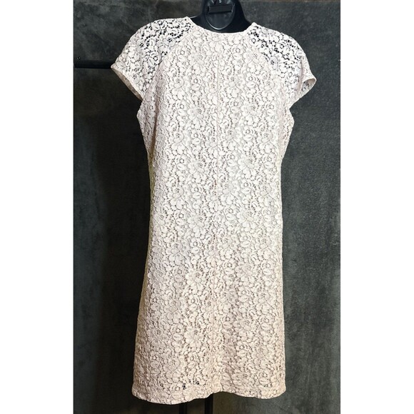 NWT ZARA PALE PINK EYELET LACE CAP SLEEVE SHIFT DRESS size XS - Picture 6 of 10